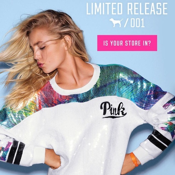 PINK Victoria's Secret Sweaters - NWOT VS PINK RARE Limited Release 001 sequin crew